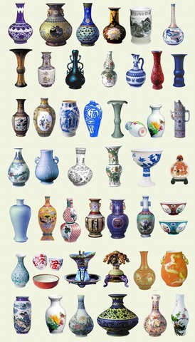 Класичні керамічні китайські вази у форматі PSD